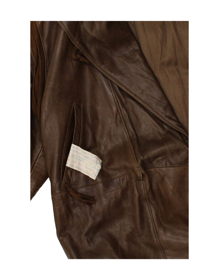 VINTAGE Womens Leather Coat IT 40 Small Brown Leather Vintage Vintage and Second-Hand Vintage from Messina Hembry 