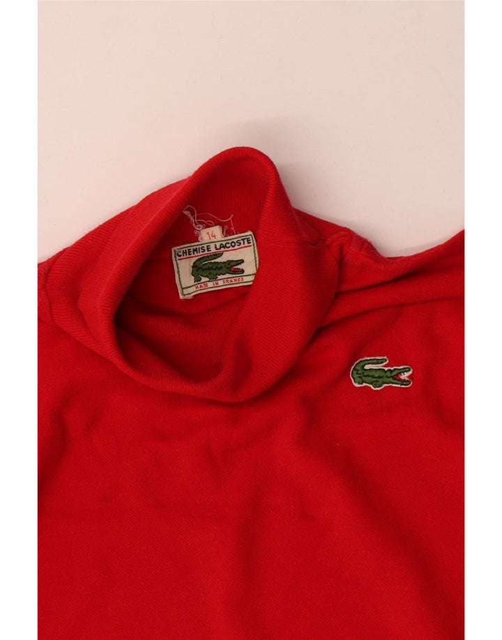 Maglione maglione collo alto per ragazze Lacoste 13-14 anni Rosso