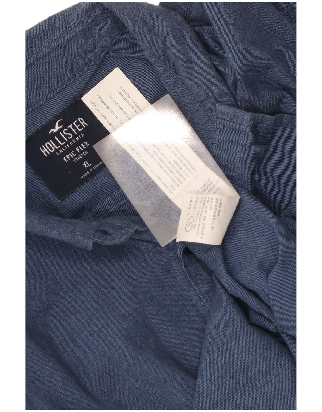 Camicia Hollister da uomo XL in cotone blu