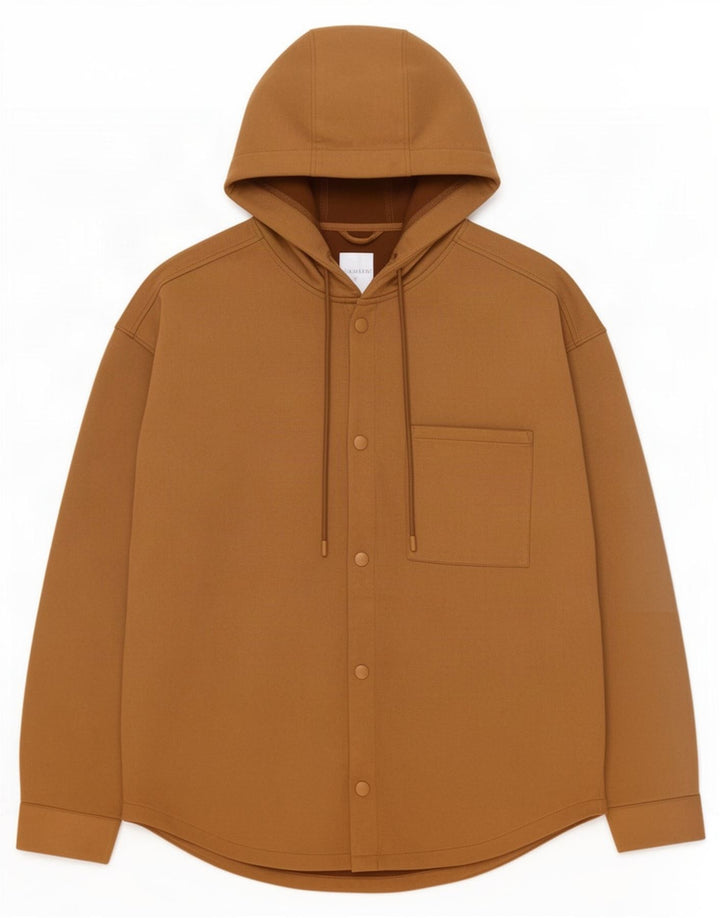 Camicia da boscaiolo con cappuccio Zara da uomo in poliestere marrone medio