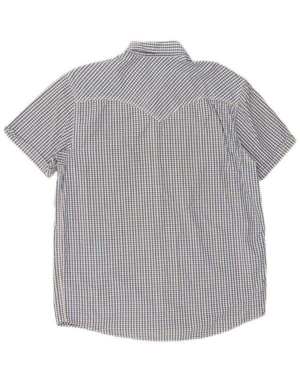 Camicia Levi's da uomo a maniche corte con vestibilità standard, grande in cotone a quadretti blu
