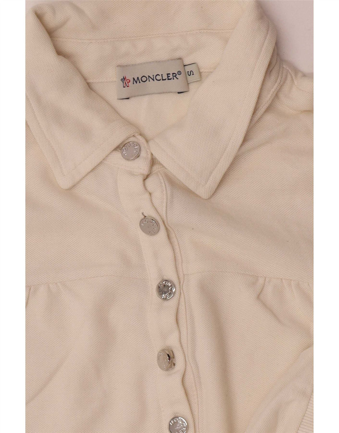Polo Moncler Donna UK 10 Small Off White Striped
