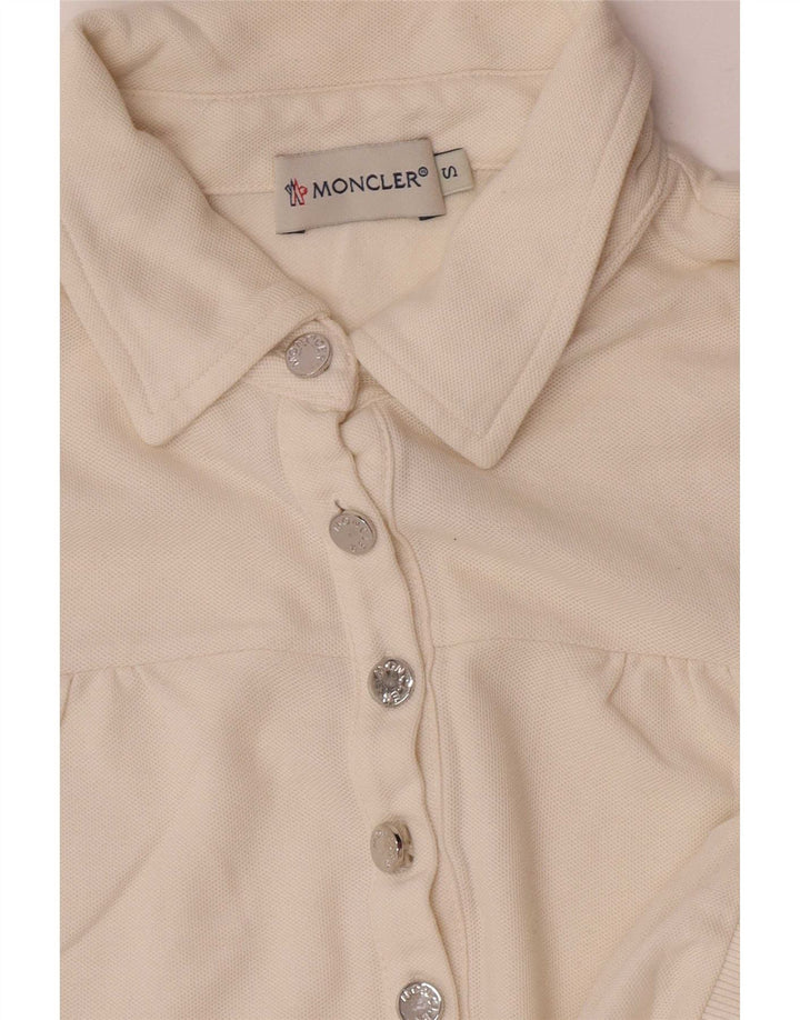 Polo Moncler Donna UK 10 Small Off White Striped