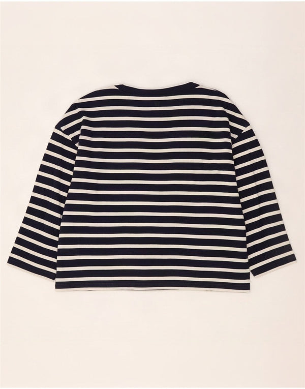 Top da weekend da donna Max Mara manica 3/4 UK 14 medio blu navy nautico