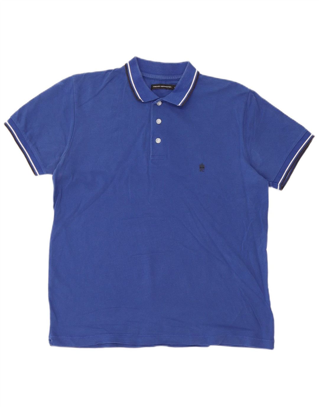 Polo da uomo French Connection in cotone blu medio
