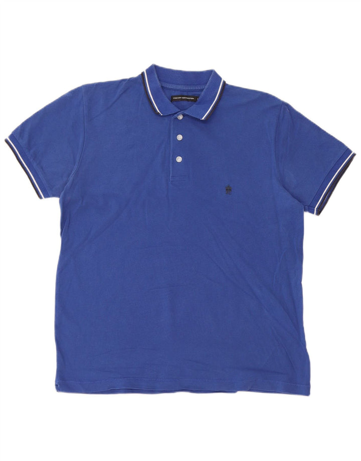 Polo da uomo French Connection in cotone blu medio