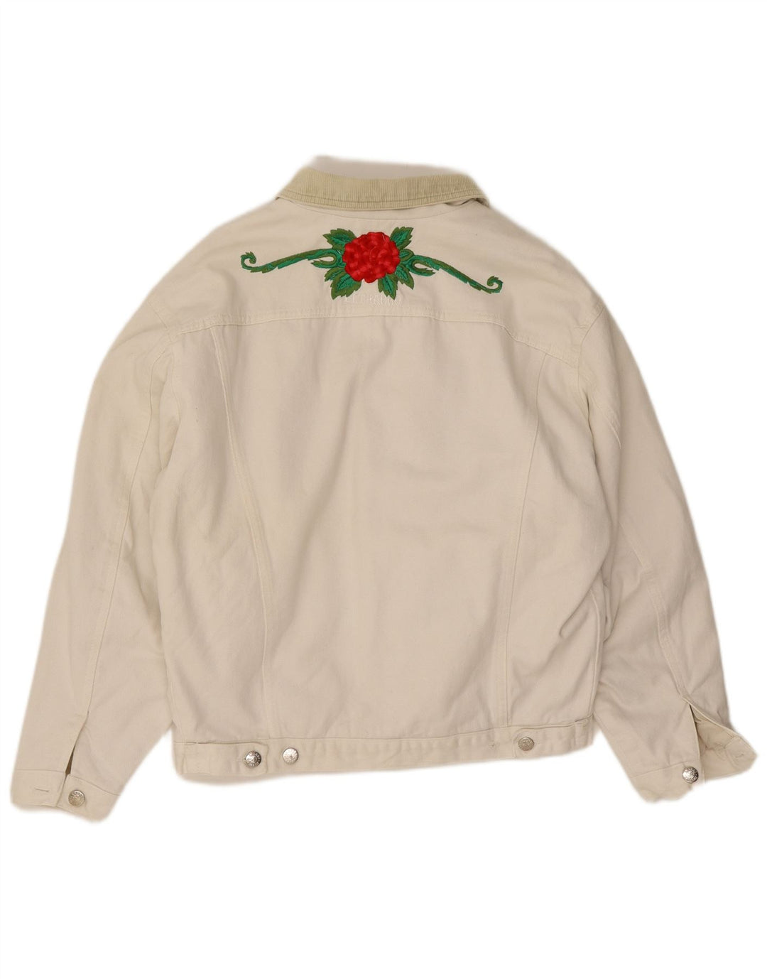 Giacca di jeans da uomo El Charro UK 36 Piccolo floreale bianco