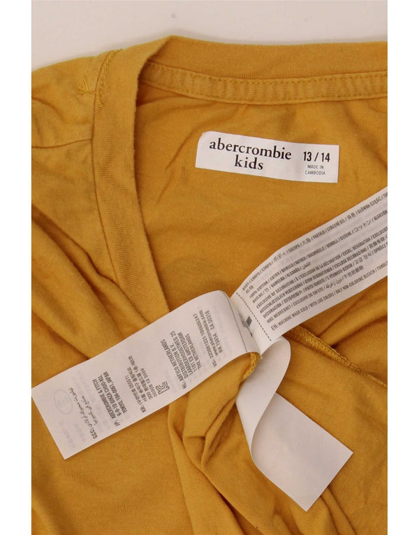 T-shirt grafica da bambino Abercrombie & Fitch 13-14 anni in cotone giallo