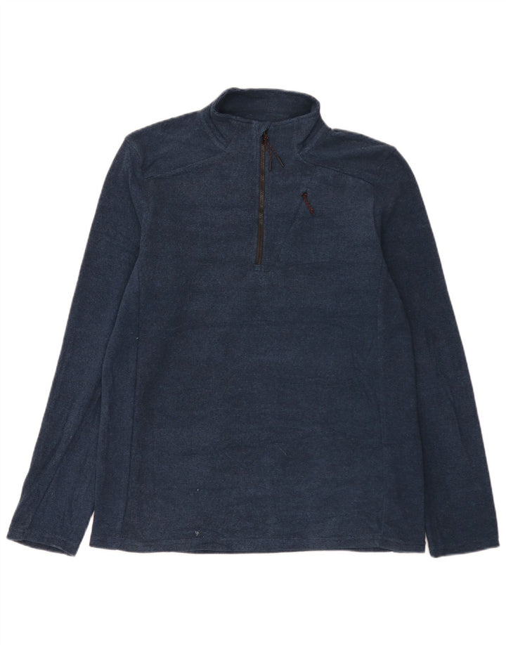 Felpa da uomo con collo con zip Mountain Warehouse, maglione medio, blu navy screziato
