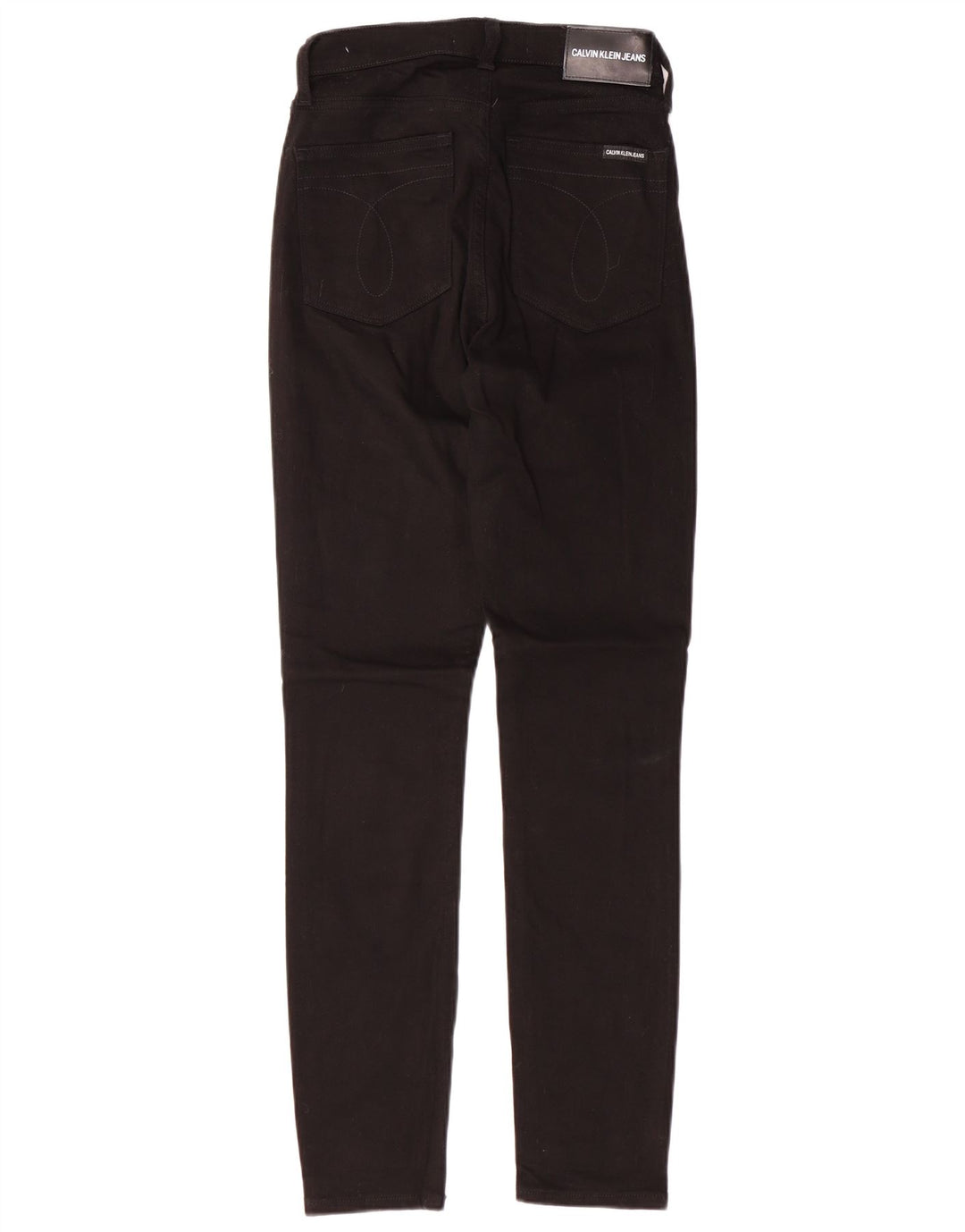 CALVIN KLEIN Jeans slim a vita alta da donna W26 L30 cotone nero