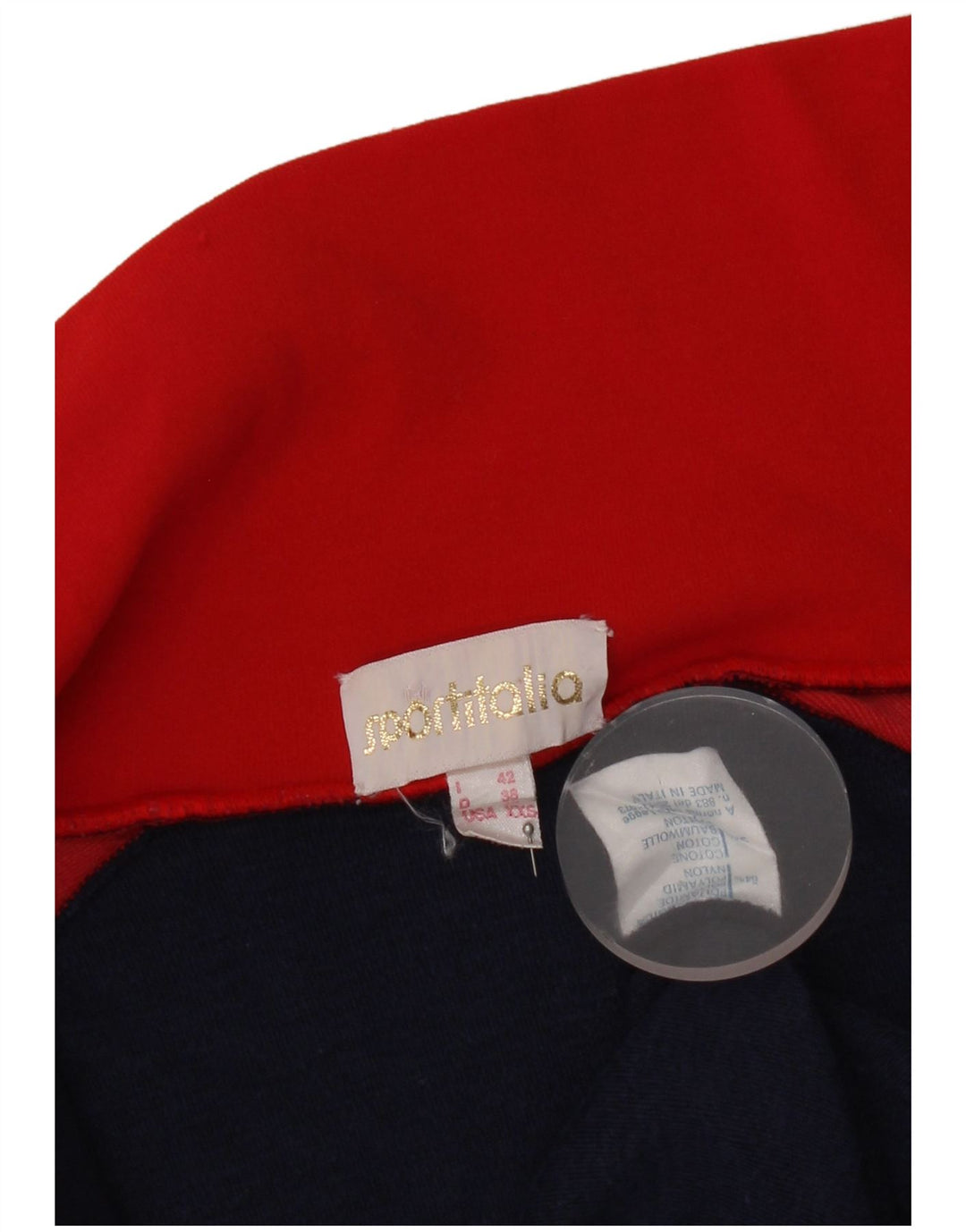 Giacca da ginnastica vintage da uomo 2XS in poliammide color block blu navy