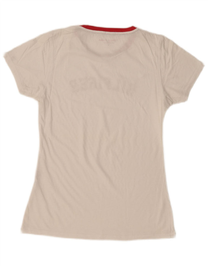 T-shirt grafica da donna Tommy Hilfiger Top UK 10 piccola cotone bianco