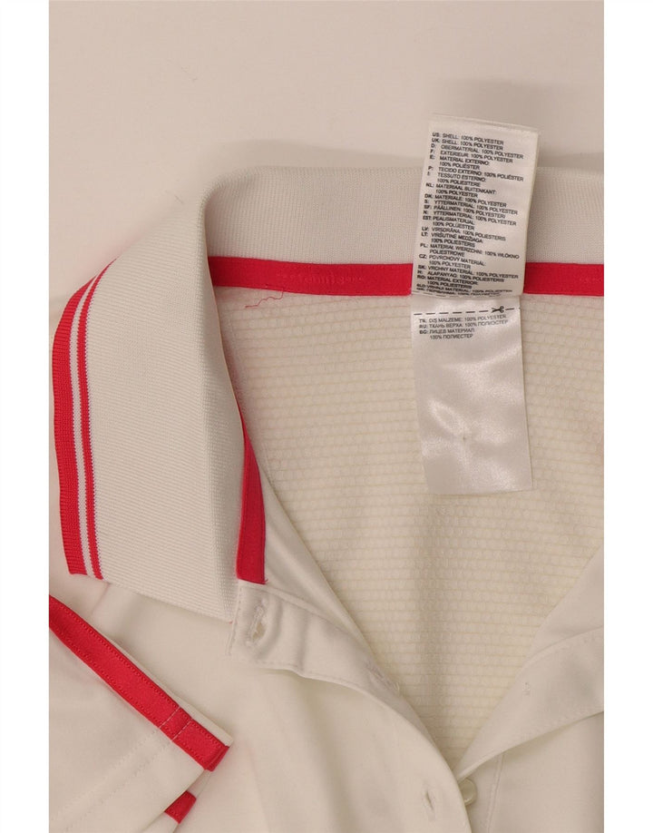 Polo Adidas da donna Climacool UK 14 poliestere bianco medio
