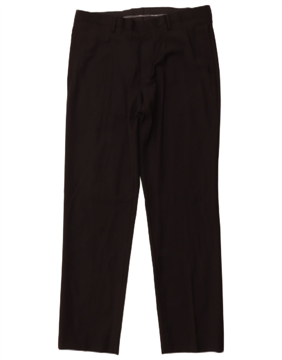 Pantaloni da abito dritti da uomo ZARA EU 44 Large W34 L31 Lana nera