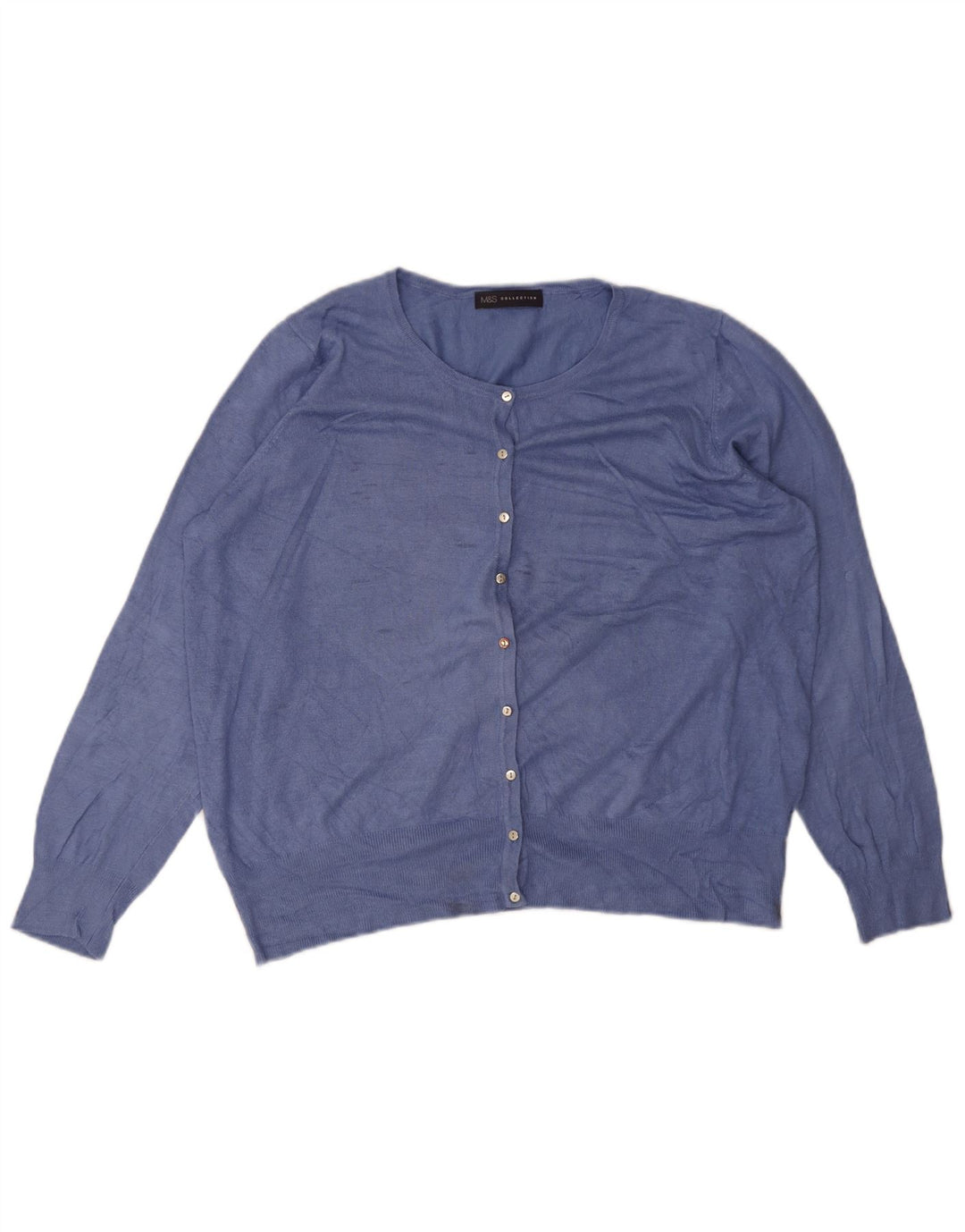 Maglione cardigan da donna Marks & Spencer UK 20 2XL viscosa blu