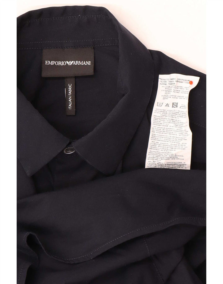 Camicia Emporio Armani Uomo Piccola Blu Navy Cotone Classica