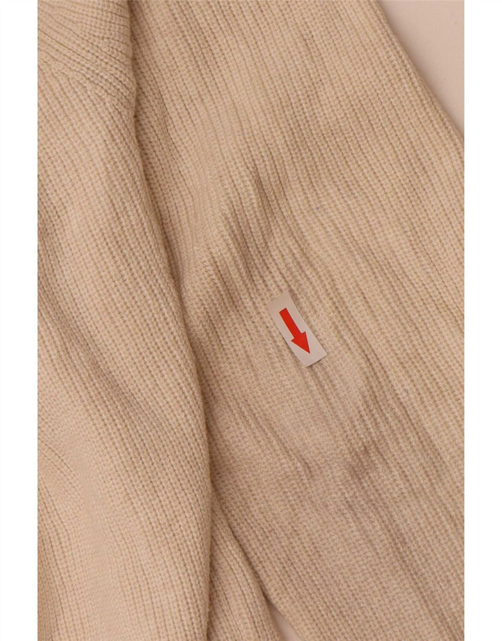 Maglione Zara da uomo con scollo a barca in cotone bianco sporco medio