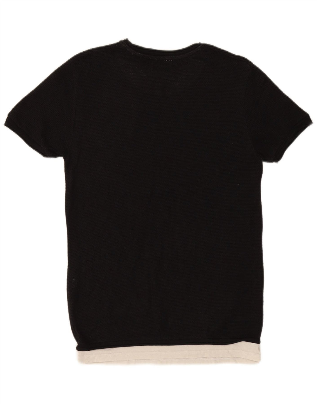 ZARA T-shirt da uomo Top media in cotone nero