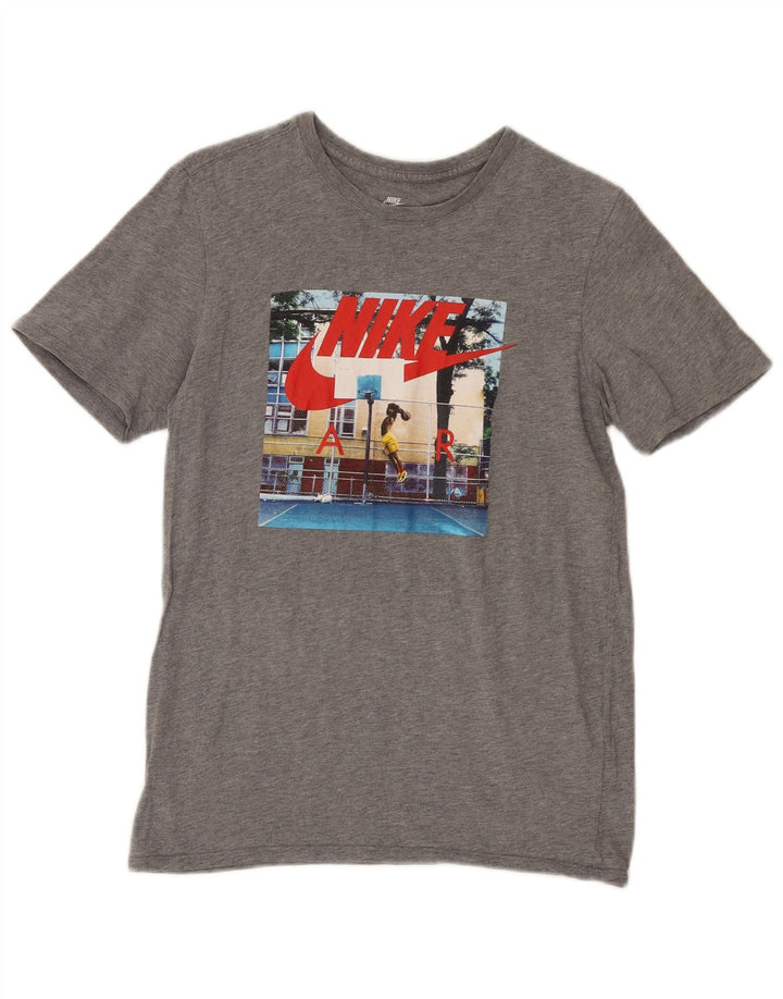 T-shirt grafica Nike da uomo con taglio atletico, piccola, grigia chiazzata
