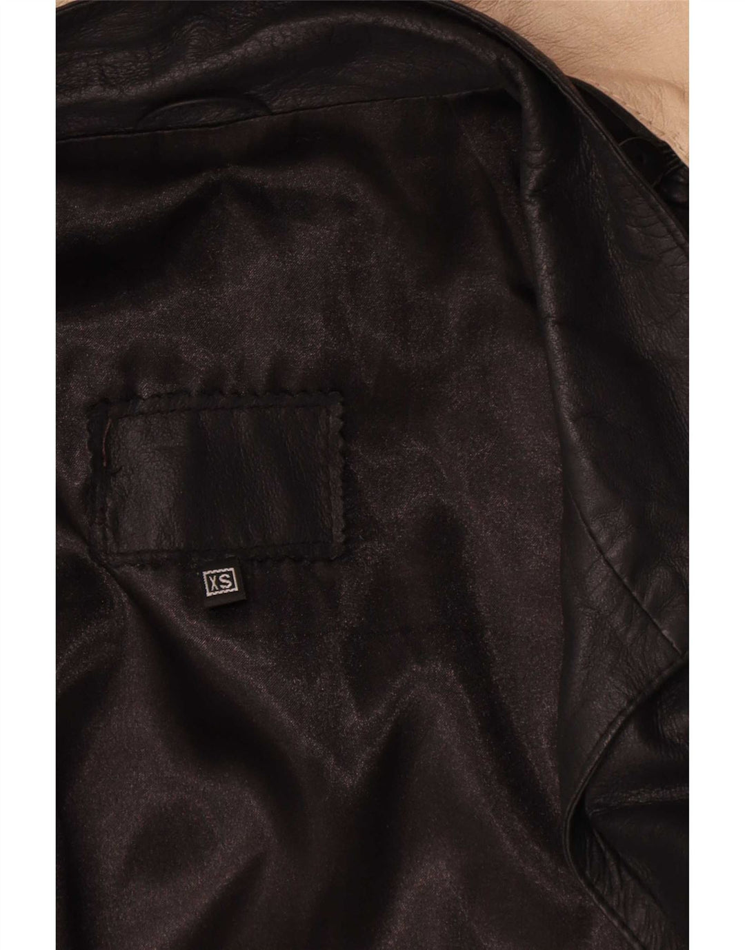 Cappotto oversize in pelle vintage da donna UK 6 XS nero