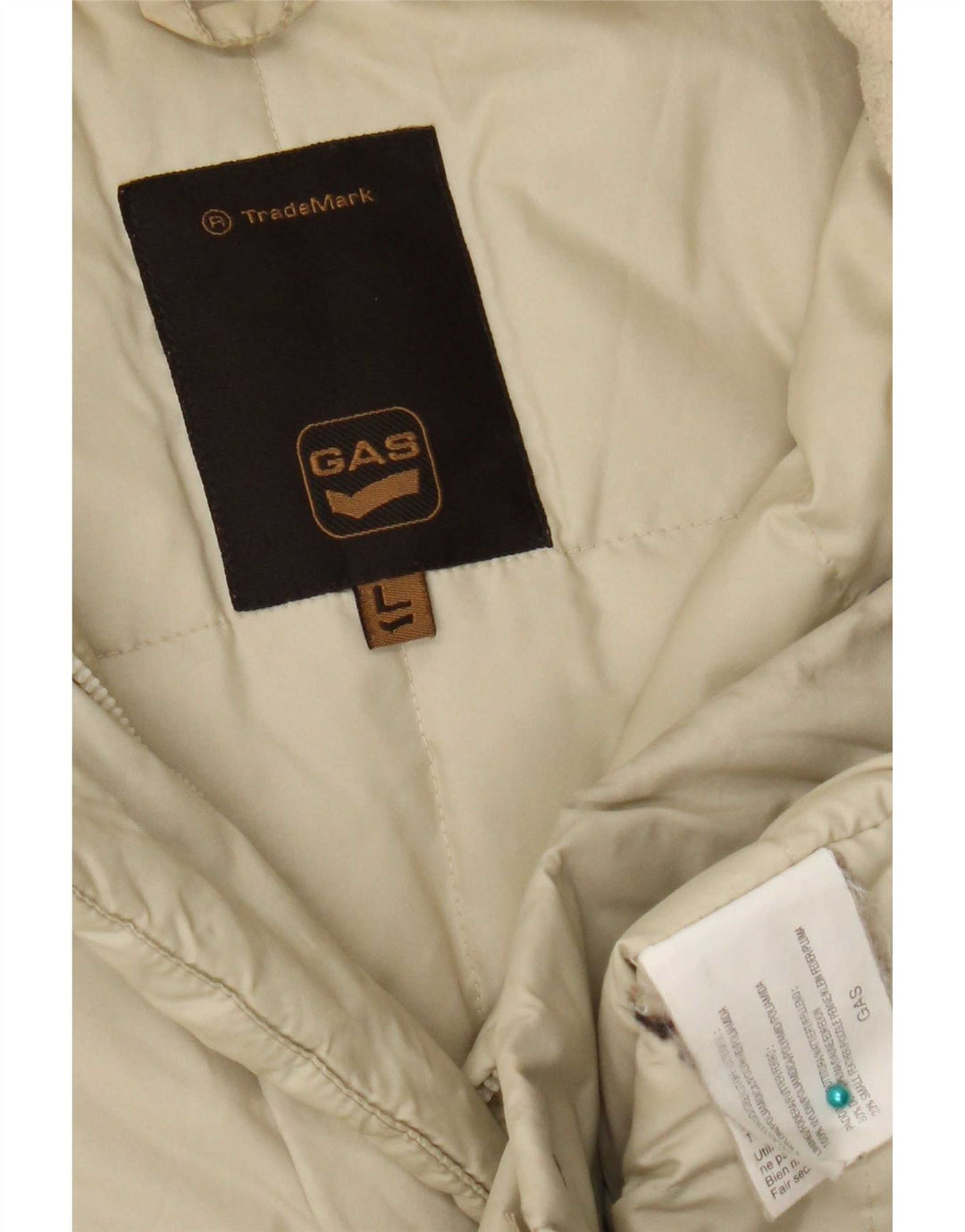 Giacca imbottita con cappuccio da donna Gas UK 14 Large Beige Nylon