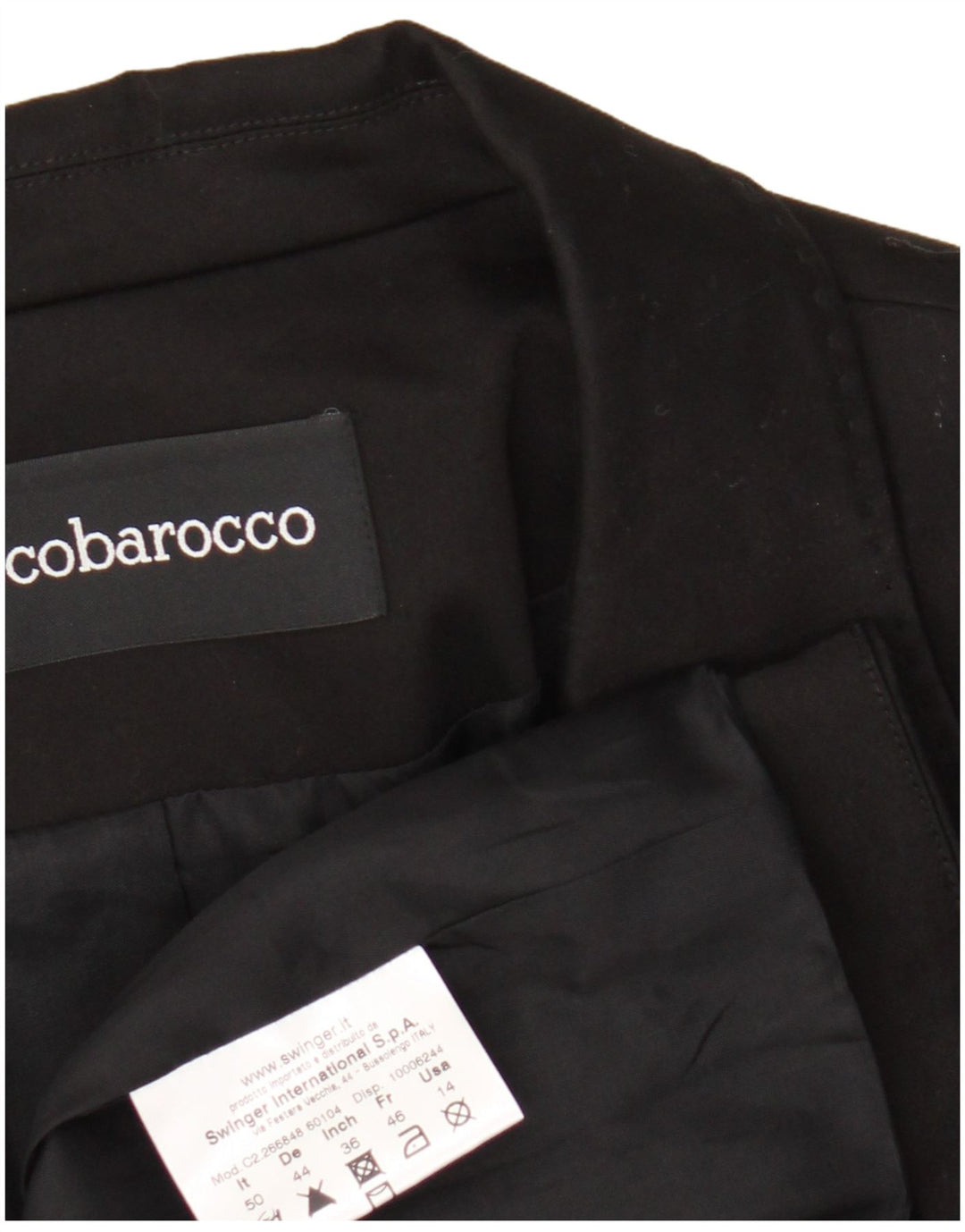 Giacca Blazer da Donna a 2 Bottoni Roccobarocco IT 50 XL Cotone Nero