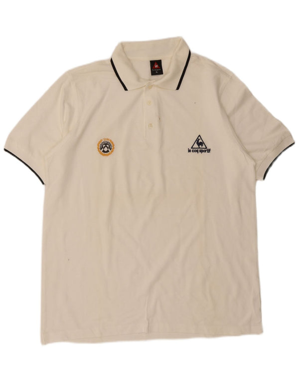 Polo da uomo Le Coq Sportif XL in cotone bianco