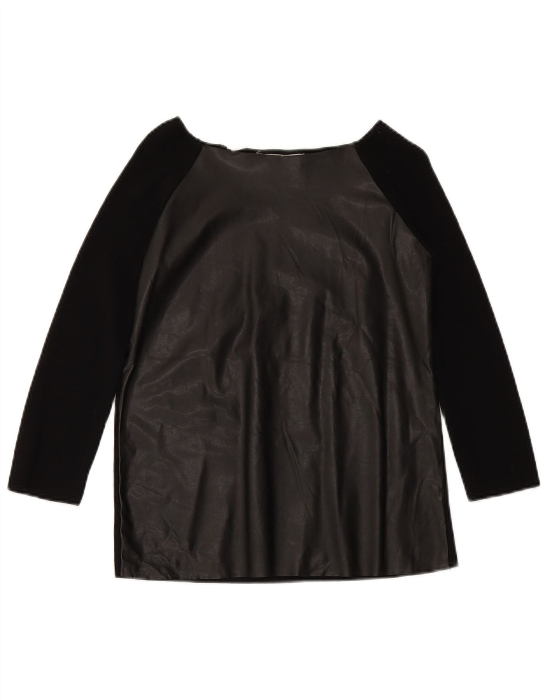 Top ZARA da donna corto con spalle scoperte e maniche a 3/4 UK 10 piccolo nero