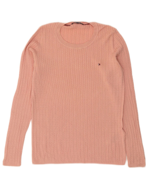 Maglione maglione girocollo oversize da donna Tommy Hilfiger UK 6 XS Rosa