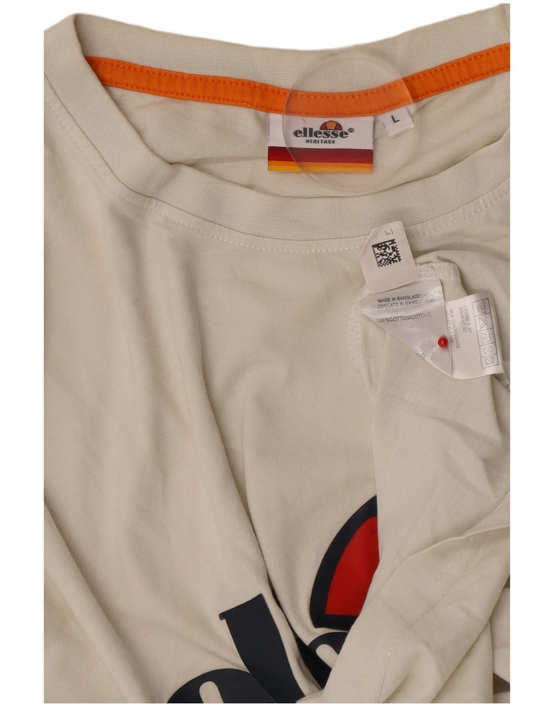 Ellesse T-shirt grafica da uomo Heritage Top grande in cotone bianco
