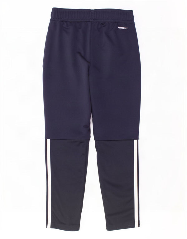 Pantaloni della tuta Adidas Aeroready da ragazzo 7-8 anni in poliestere blu navy