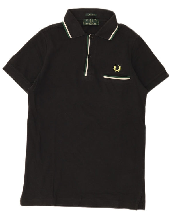 Polo da uomo slim fit Fred Perry piccola in cotone a righe nere
