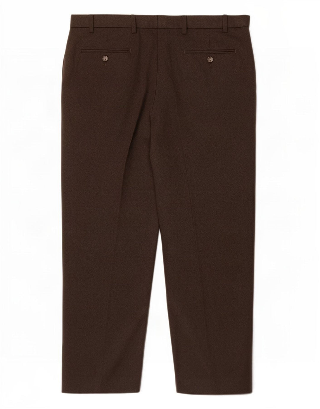 Pantaloni da abito regolari da uomo Marks & Spencer W38 L29 poliestere marrone