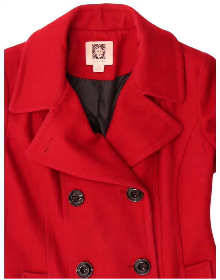 Cappotto doppiopetto da donna ANNE KLEIN UK 10 piccolo rosso