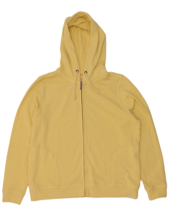 Maglione con cappuccio e zip da uomo Fat Face grande in cotone giallo