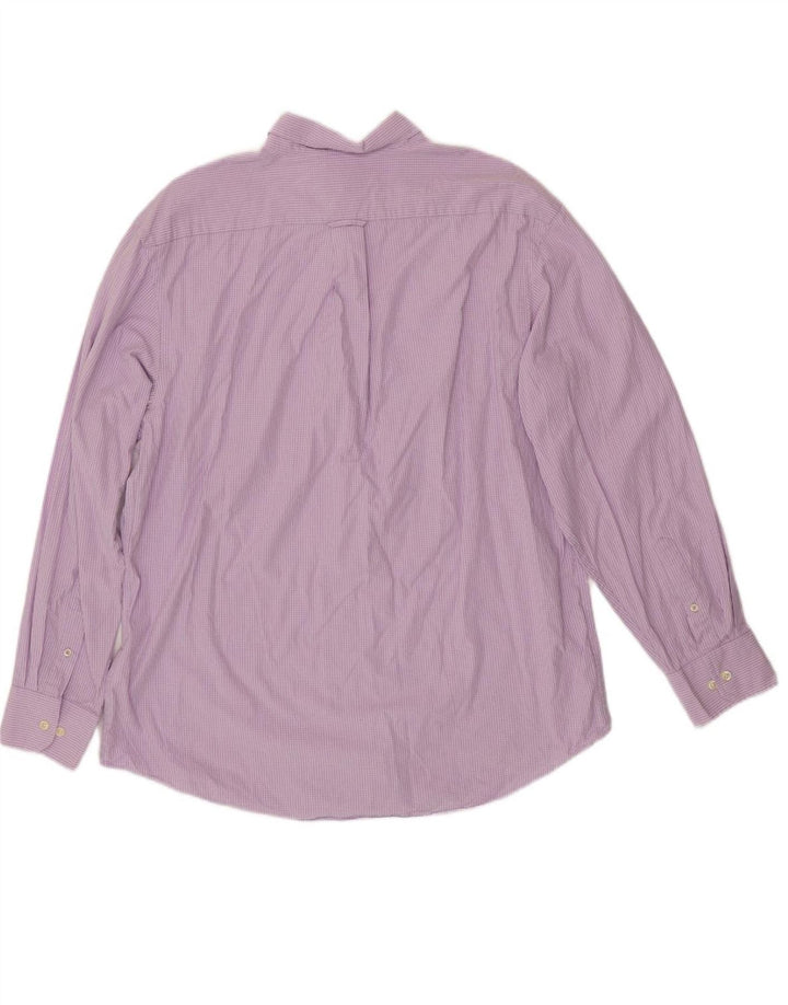 IZOD Mens Shirt Large Purple Check Cotton