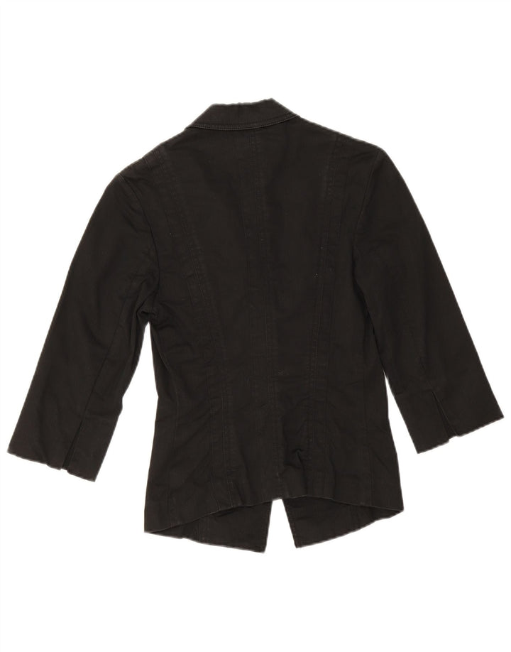 Max & Co. Giacca blazer da donna a 2 bottoni con maniche a 3/4 UK 6 XS cotone nero
