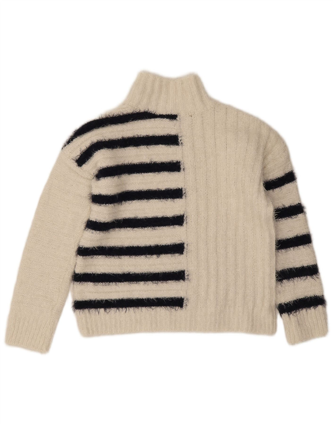 Maglione maglione a collo alto da donna Marks & Spencer UK 10 piccolo bianco sporco