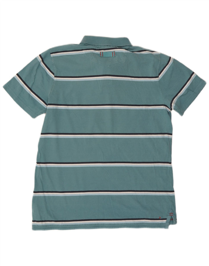 Polo da uomo Fat Face in cotone a righe grandi blu