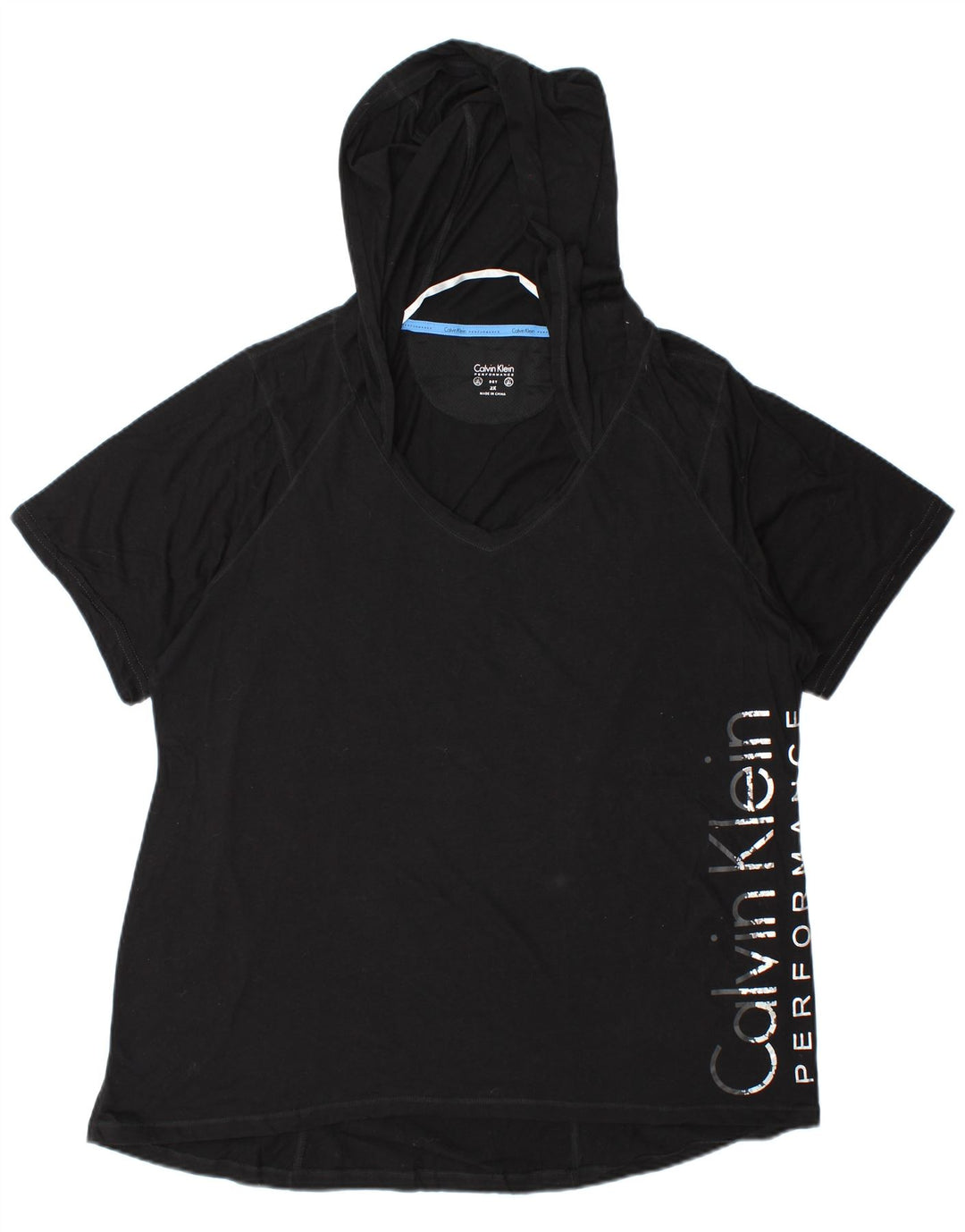 T-shirt grafica oversize da donna Calvin Klein Top UK 20 2XL cotone nero