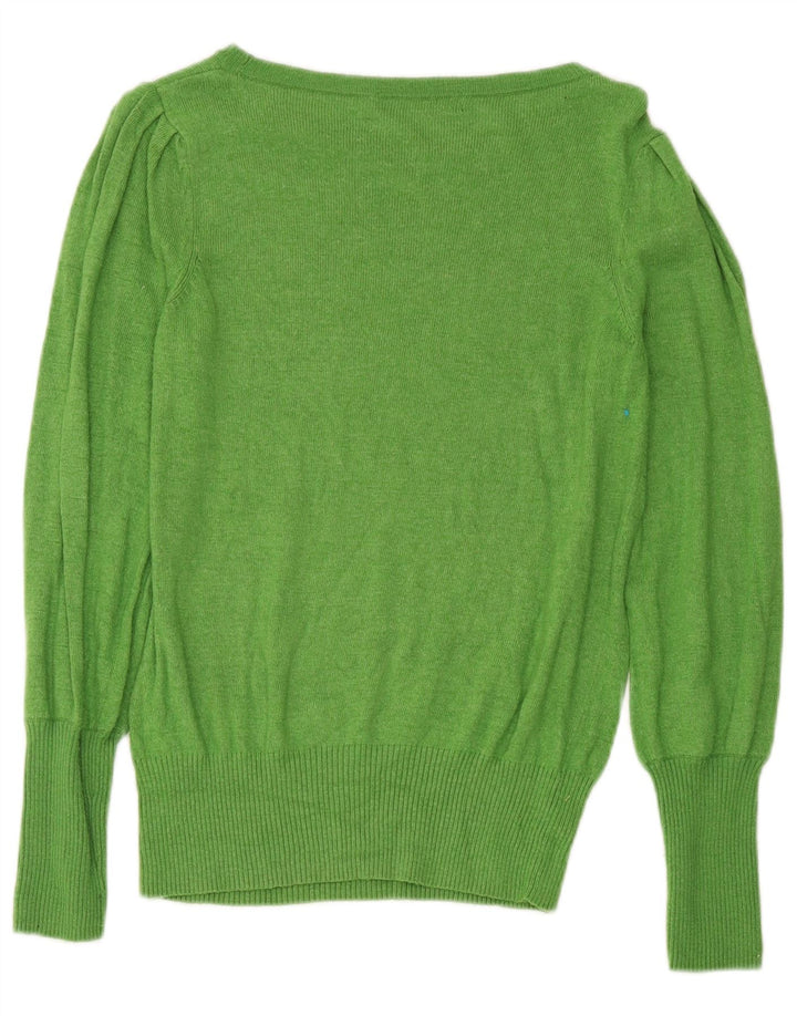 Maglione da donna Marks & Spencer con scollo a barca UK 12 Viscosa verde medio