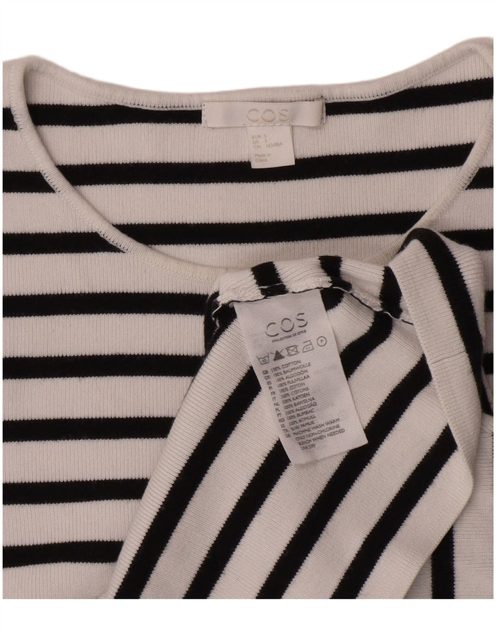 Cos Top da donna a maniche lunghe UK 10 Small White Striped
