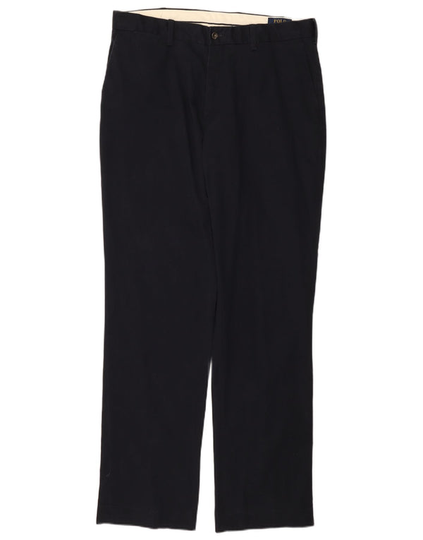 POLO RALPH LAUREN Pantaloni chino dritti da uomo W34 L34 Blu navy