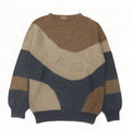 Maglione Uomo Girocollo Fiume Fiume in cotone color block multicolore medio