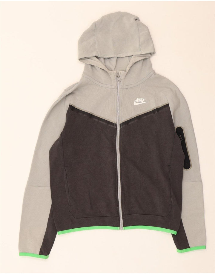 Felpa con cappuccio e zip Nike da ragazzo, 12-13 anni, grande, in cotone grigio