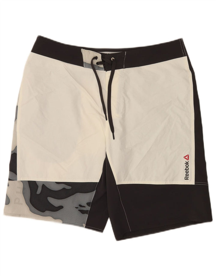 Pantaloncini da bagno Reebok Speedwick Graphic da uomo, colore nero medio