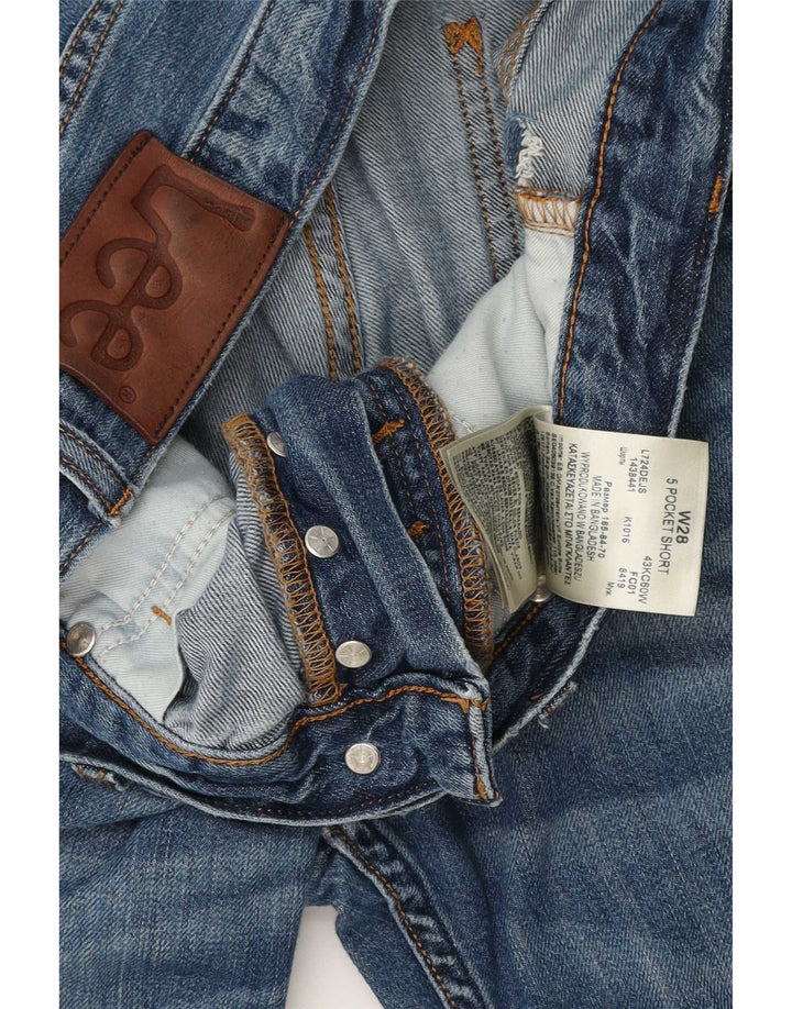Pantaloncini corti in denim da uomo a 5 tasche Lee W28 piccolo cotone blu