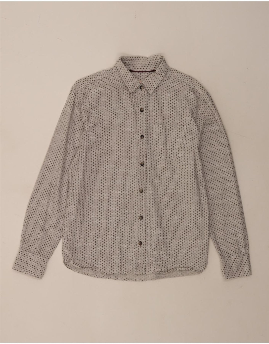 Camicia da uomo Fat Face in cotone maculato grigio medio