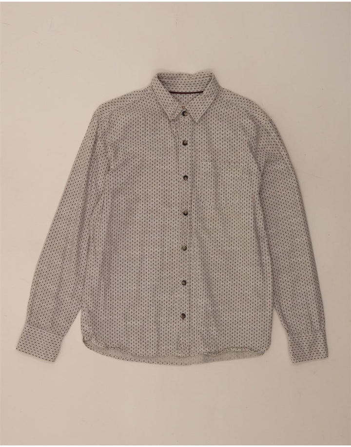 Camicia da uomo Fat Face in cotone maculato grigio medio
