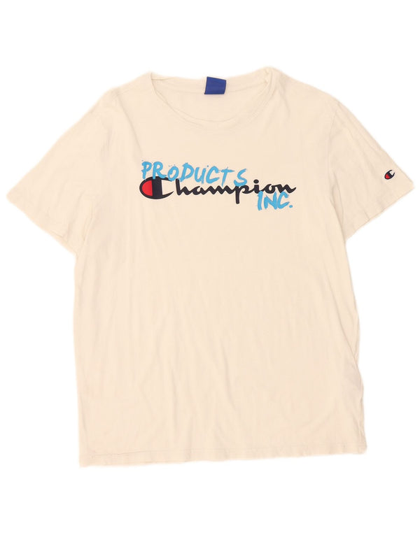T-shirt grafica da uomo Champion Top grande in cotone bianco